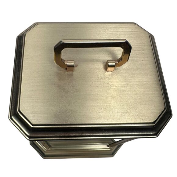 Vintage Bulova Floral Anniversary Mantle Carriage Clock Quartz B 2093 Gold Tone - Picture 6 of 12